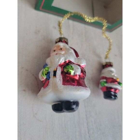 Unique Christmas House Santa Claus big mini pair ornament Xmas - Picture 2 of 6